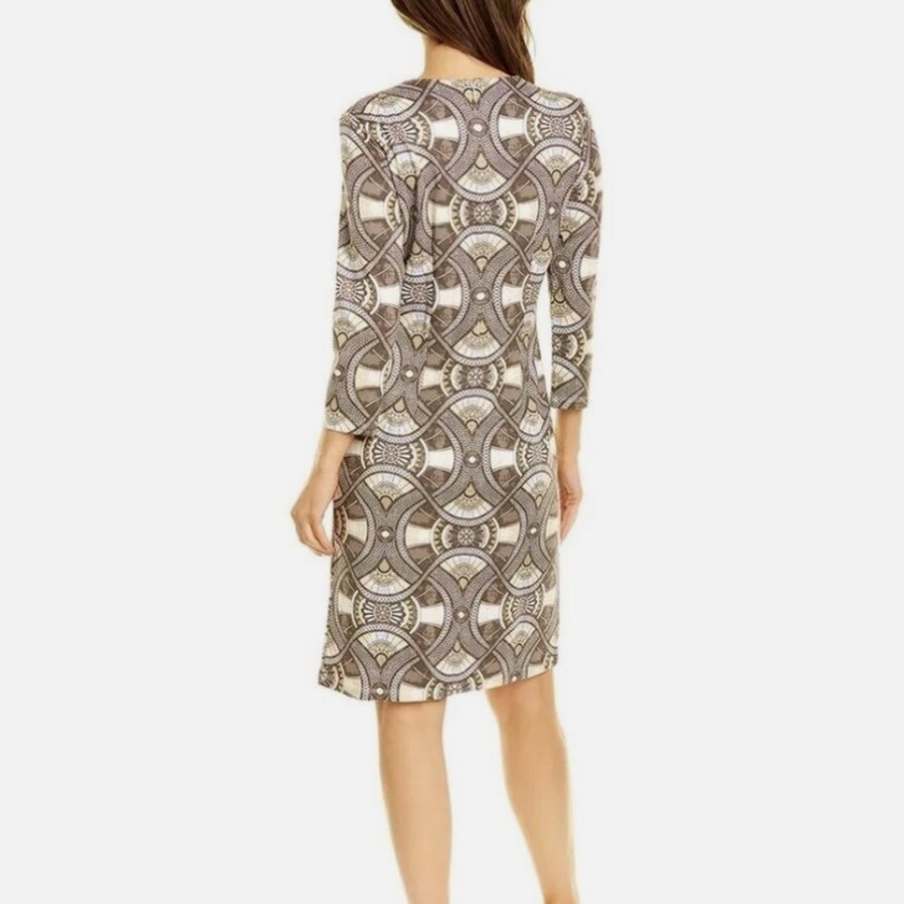 J. McLaughlin Chocolate/Tan Devon Dress Women’s Medium - Picture 3 of 8